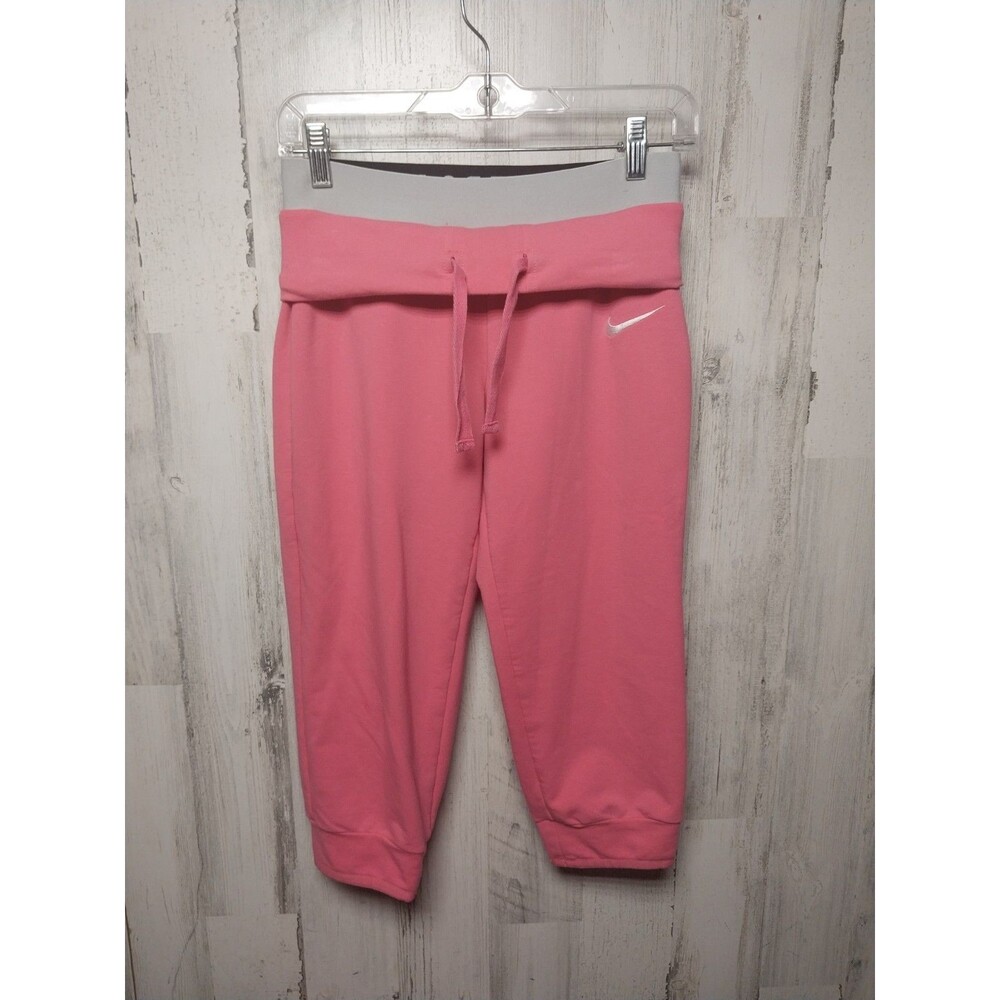 Nike Women's Fold Over Capri Sweatpants XS Pink